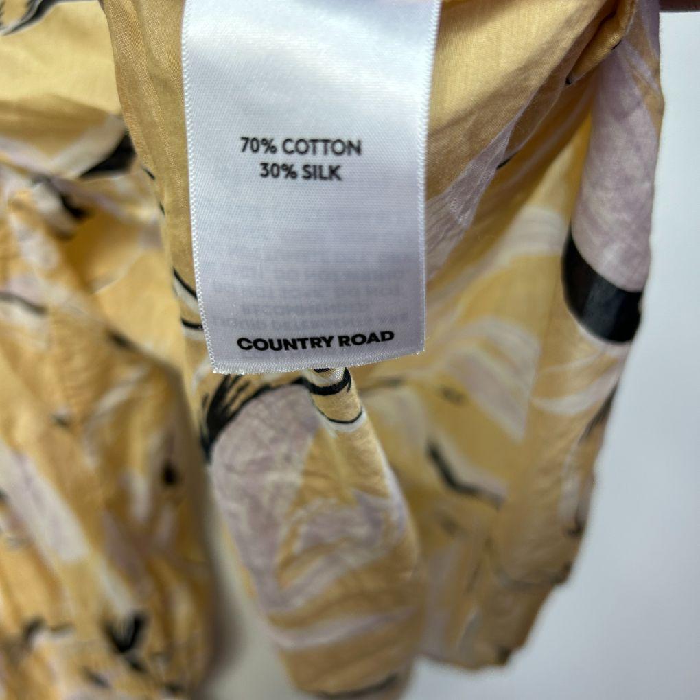 Country Road Yellow Silk Top - Size 14