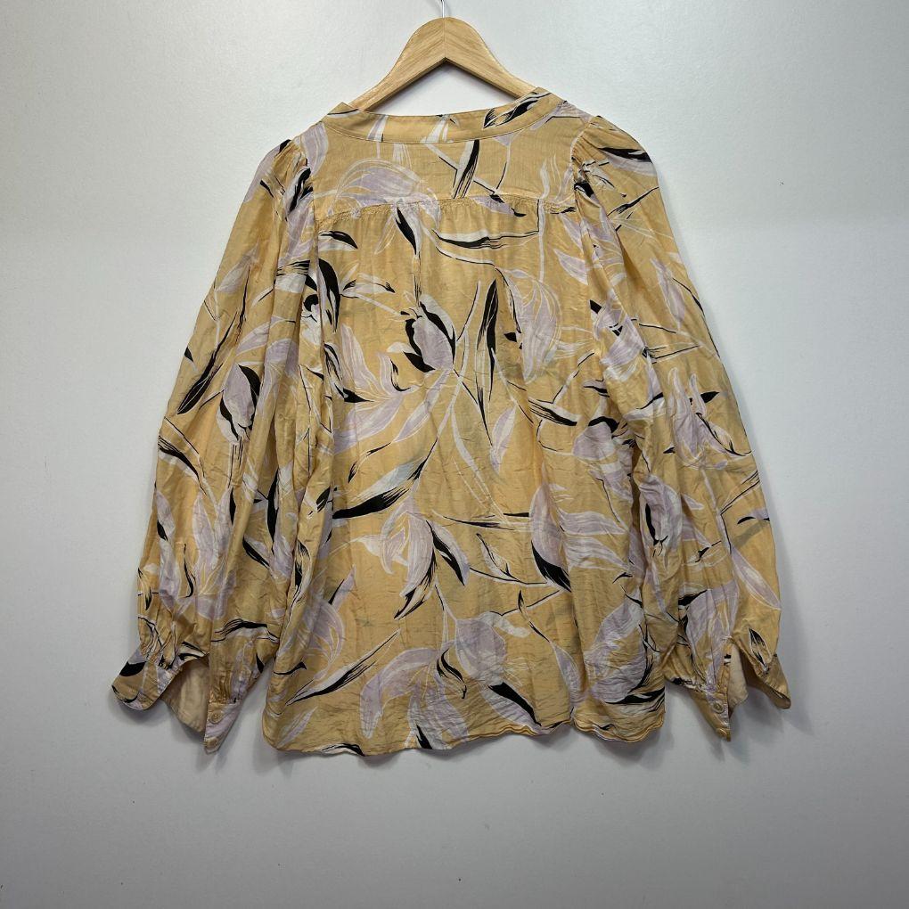 Country Road Yellow Silk Top - Size 14