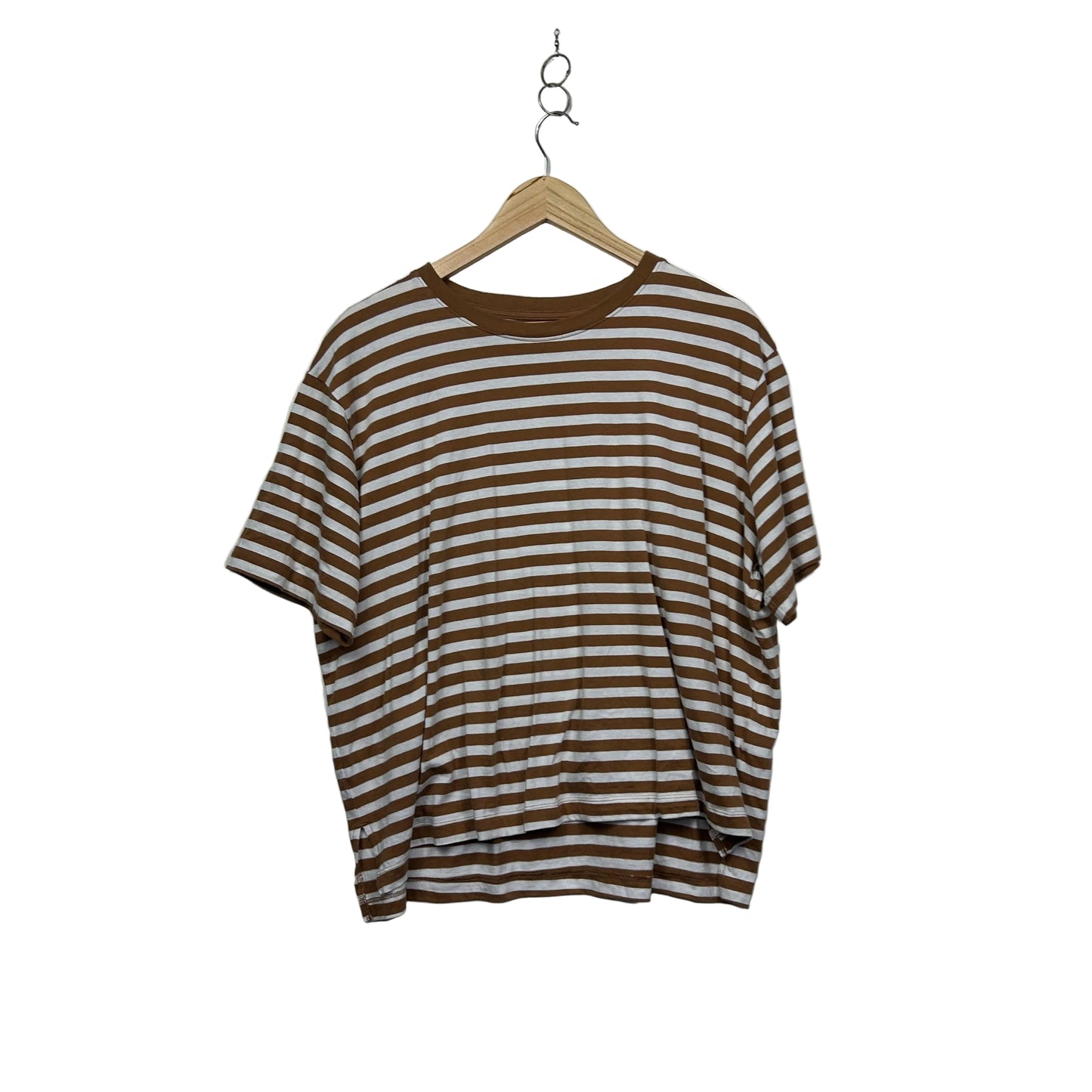 Target Brown & White Striped Cotton T-Shirt - Size 2XL