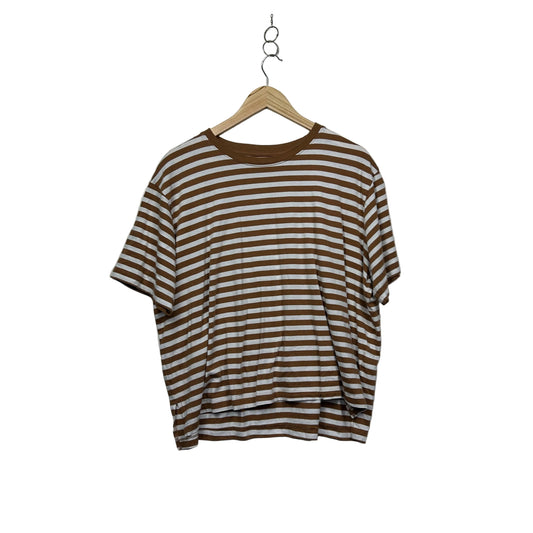 Target Brown & White Striped Cotton T-Shirt - Size 2XL
