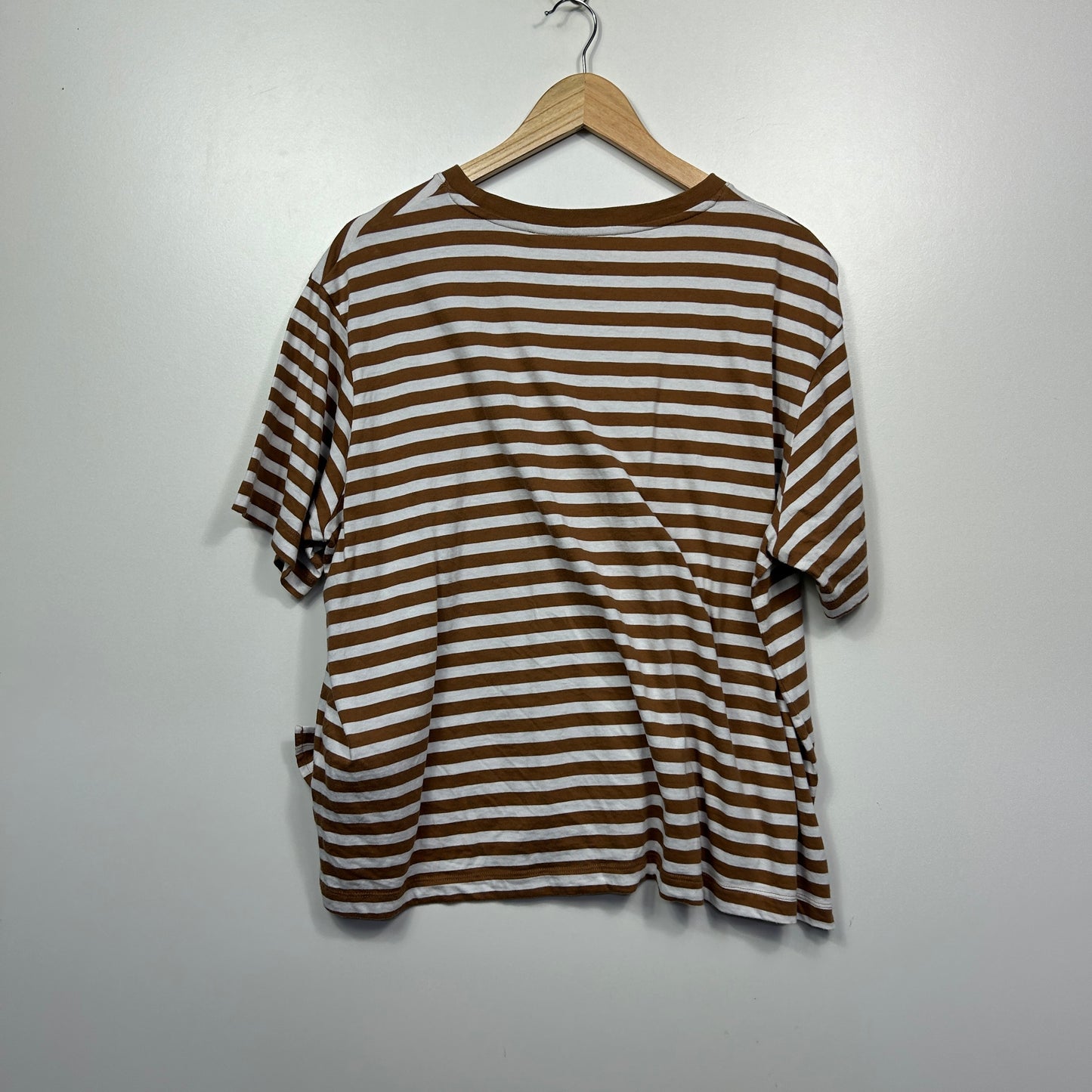 Target Brown & White Striped Cotton T-Shirt - Size 2XL