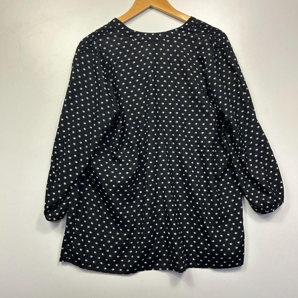 Tania Kay Black Polka Dot Top - Size 16