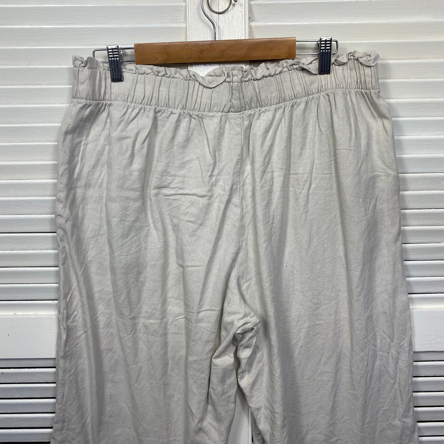 Anko Cropped Pants Size 16 Pockets Biege Linen Blend