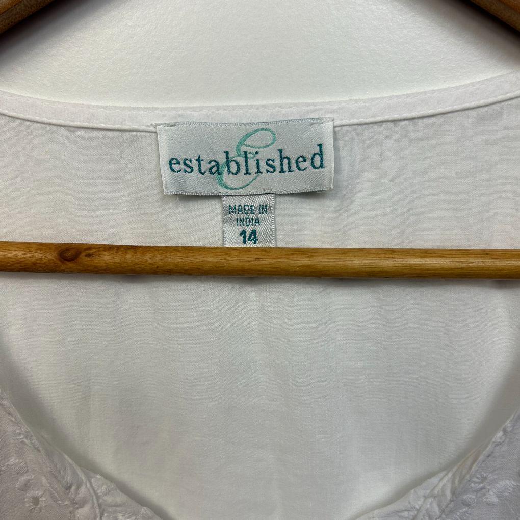 Established White Cotton Top - Size 14