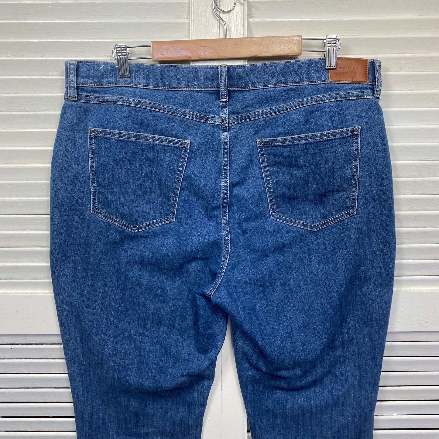 Sportscraft Lara Jean Size 16 Blue Pockets Slim Fit