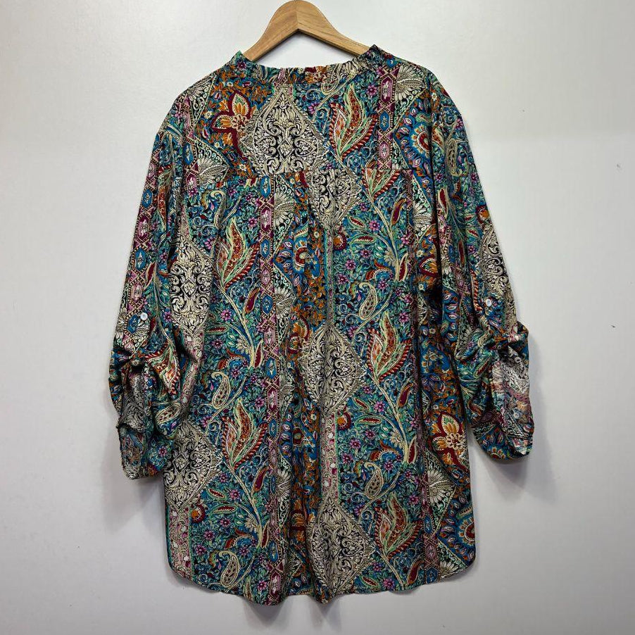 Multicoloured Paisley Top - Size 3XL