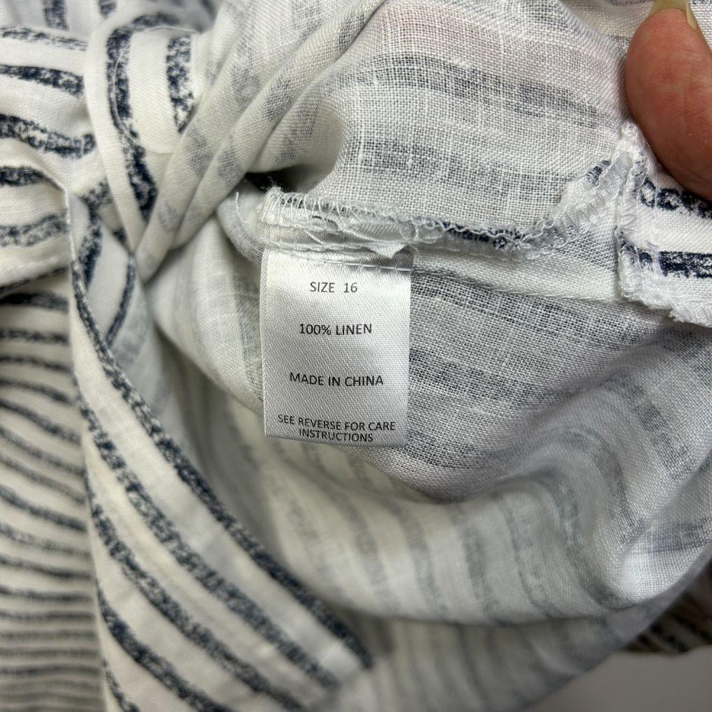 Noni B White Linen Top - Size 16