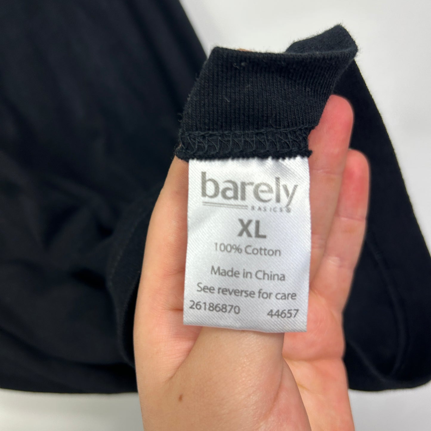 Barely Black Cotton Singlet - Size XL