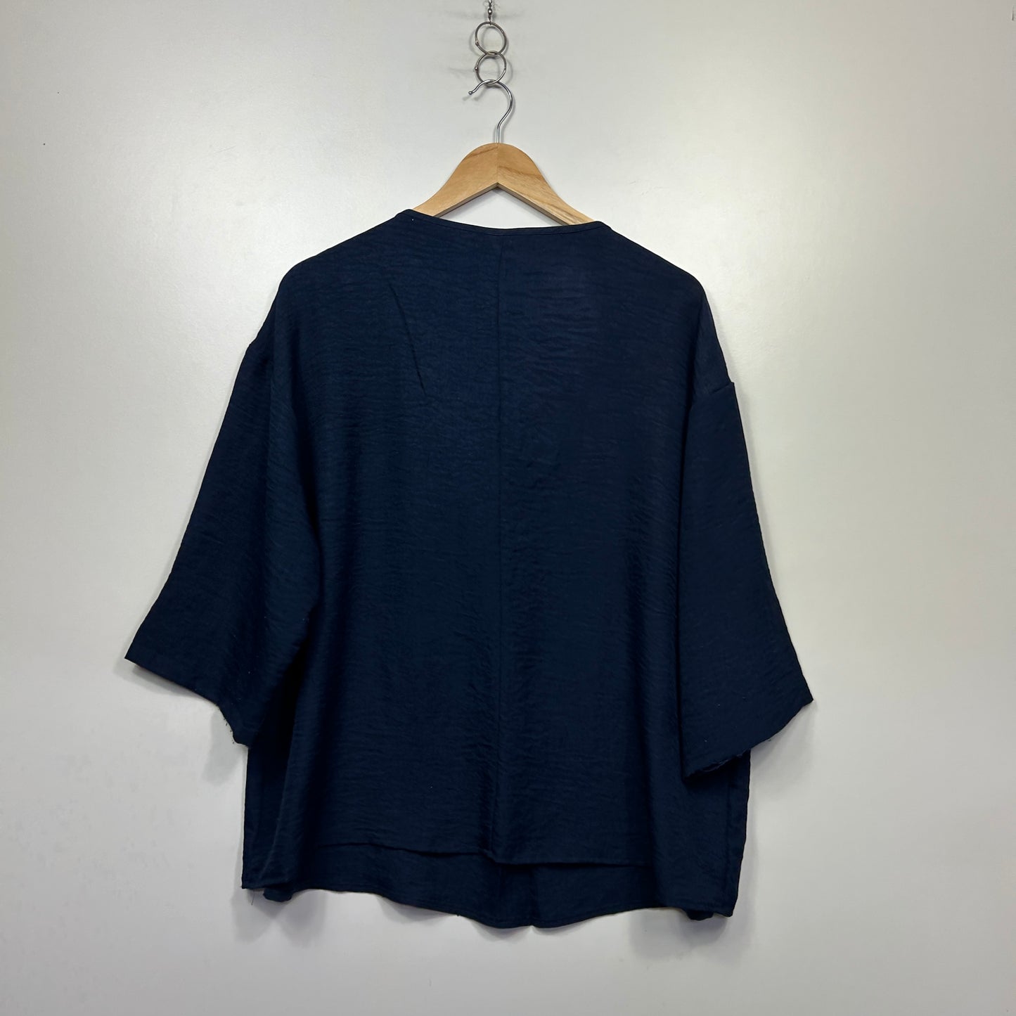 Shein Curve Navy Button-Front Top - Size 1XL