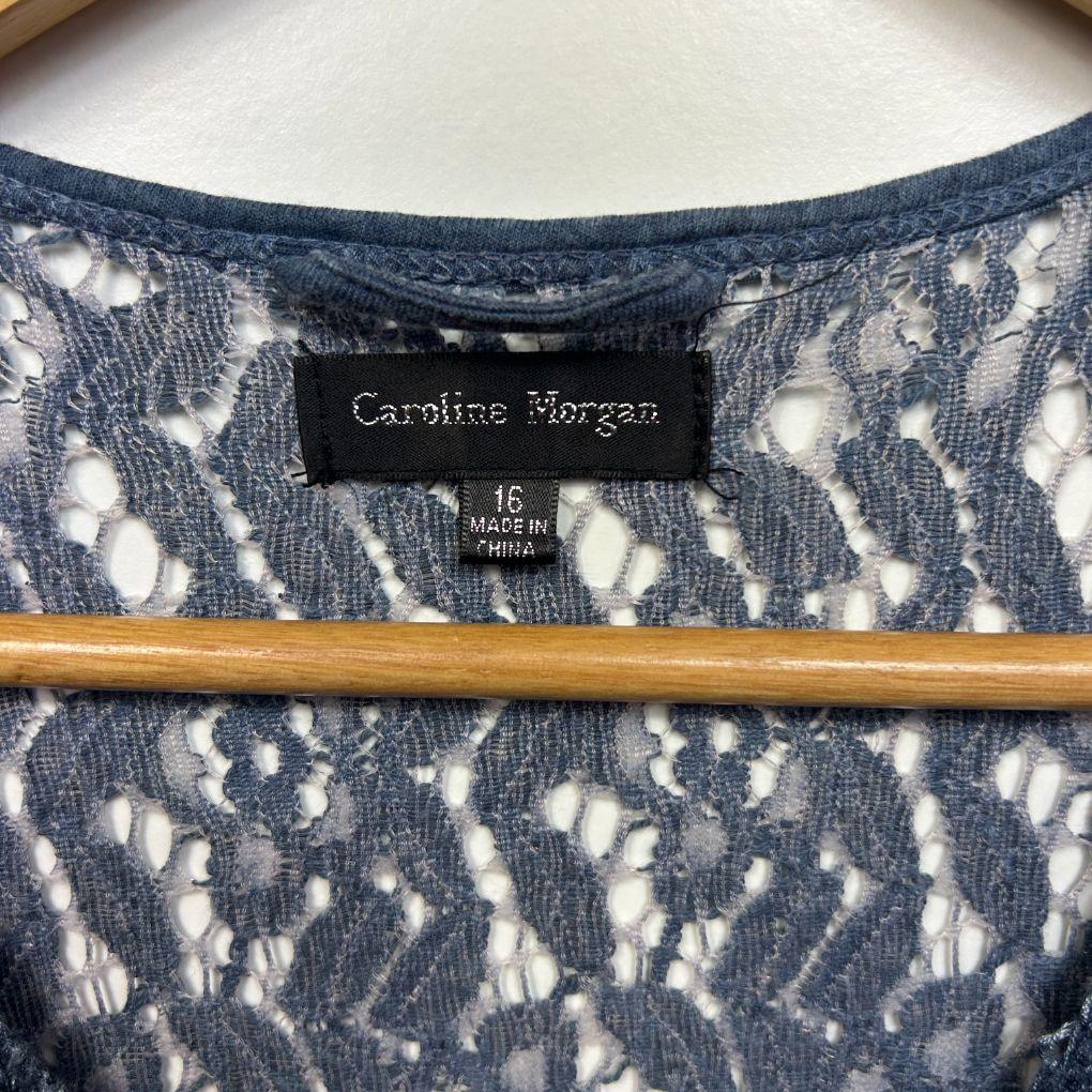 Caroline Morgan Indigo Sleeveless Top - Size 16