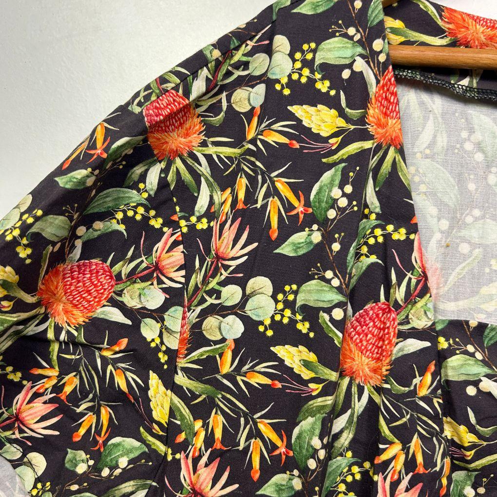 Love Daphne Sweetheart Dark Floral Cotton Dress - Size 5XL