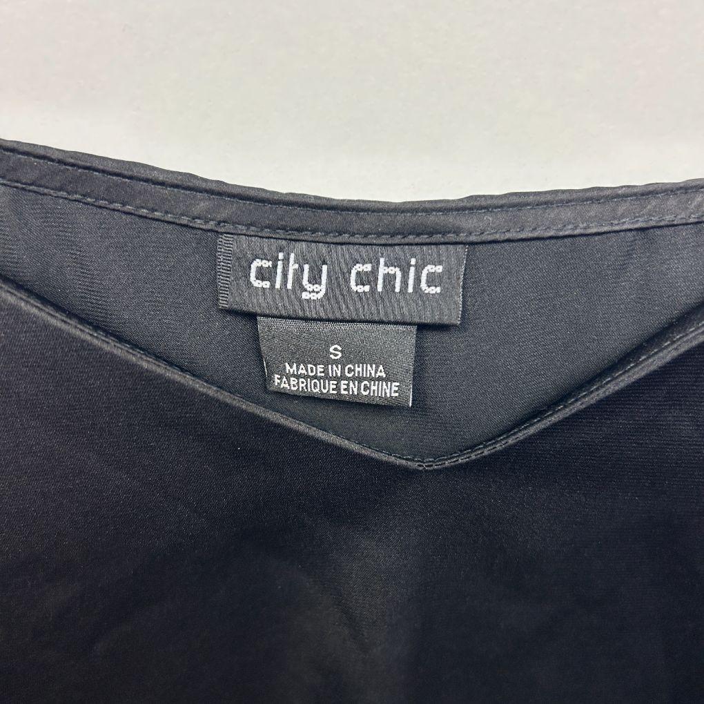 City Chic Black Top - Size 16/S
