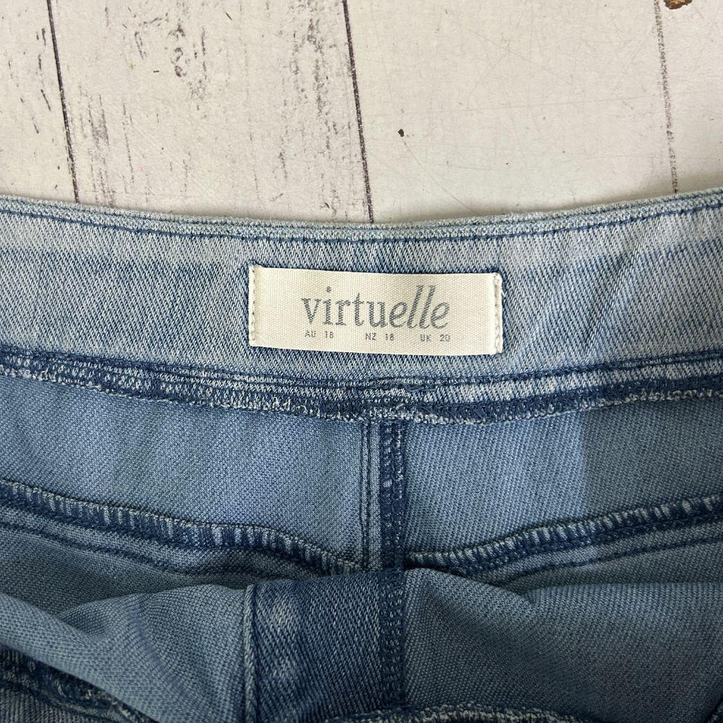 Virtuelle Blue Cropped Denim Jeans Pants- Size 18