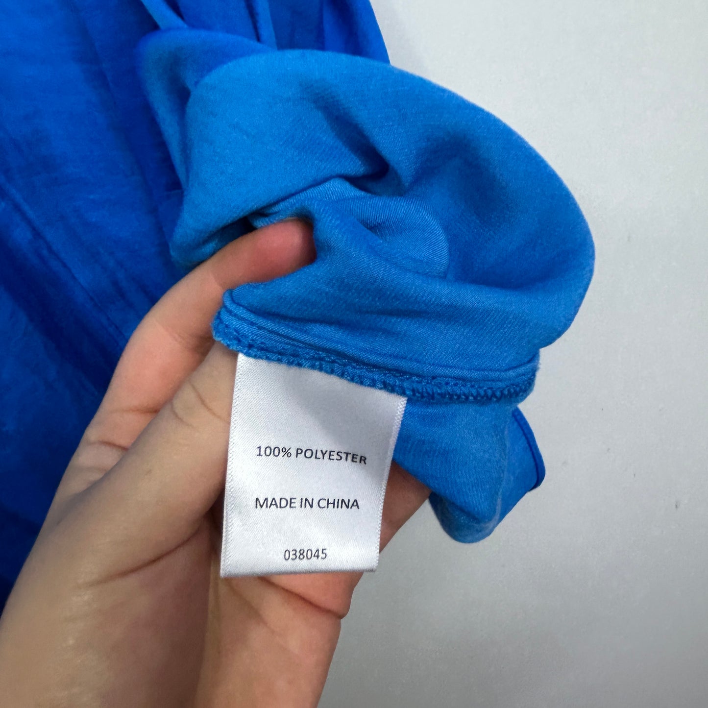 Sussan Royal Blue Ruffle Neck Pleated Top - Size 14