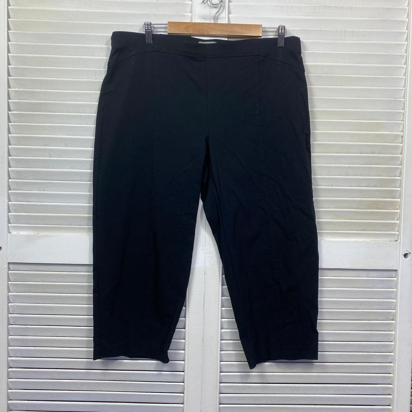 Suzanne Grae Cropped Pants Size XL 16 Black Pull On