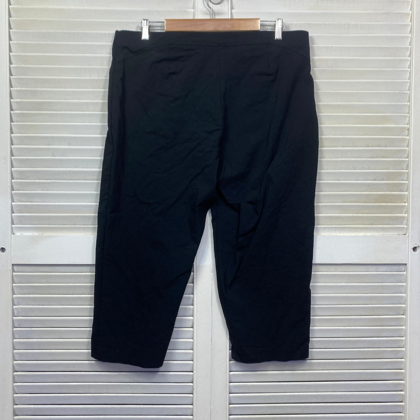 Suzanne Grae Cropped Pants Size XL 16 Black Pull On