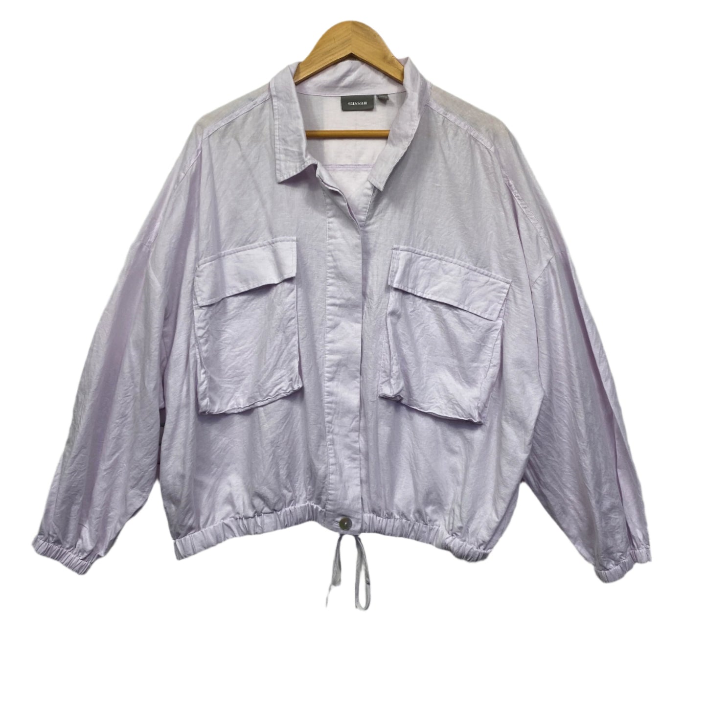 Sussan Top Shacket Size 18 White Long Sleeve Button Up