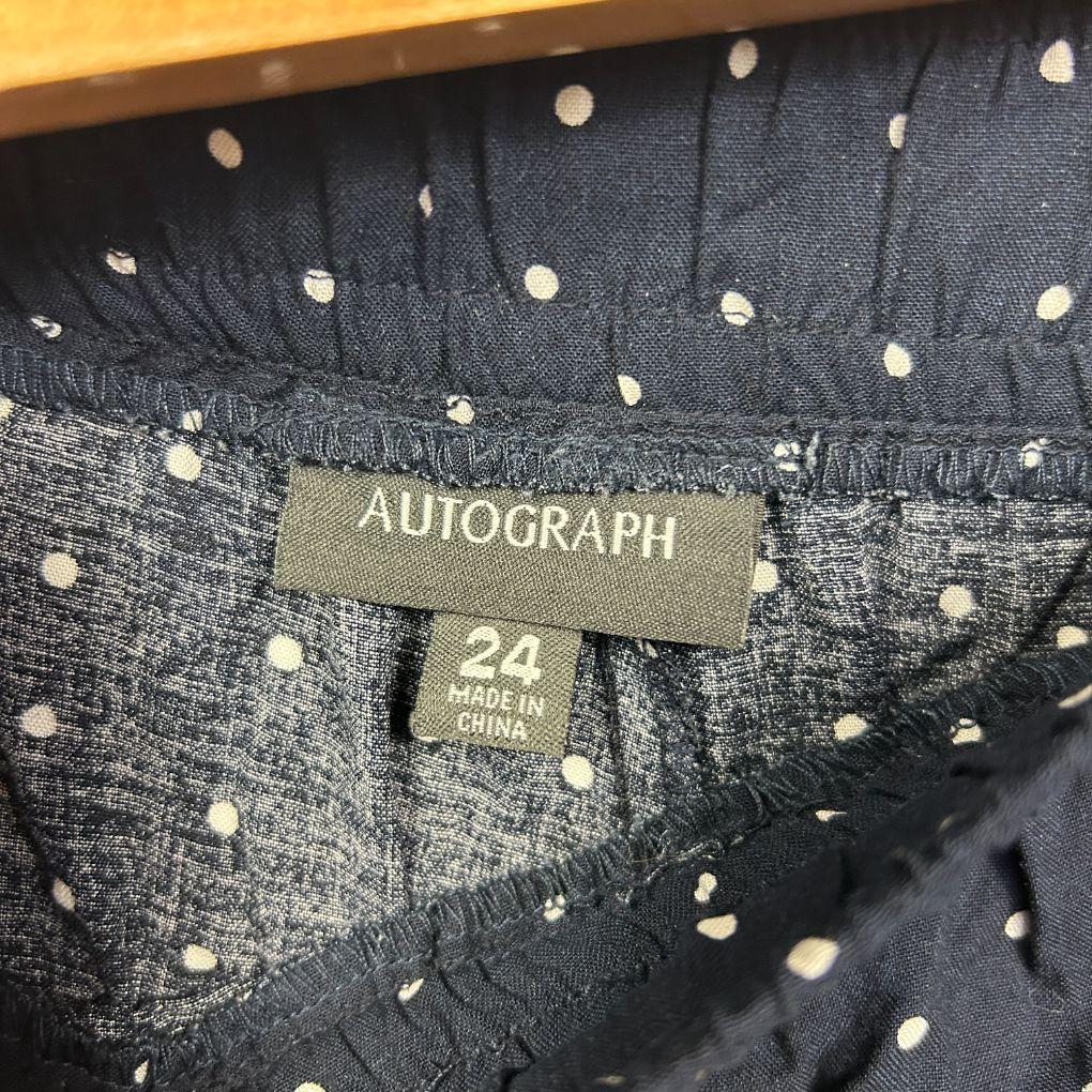 Autograph Navy Polka Dot Pants - Size 24