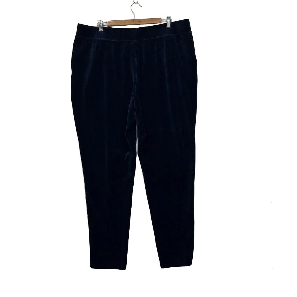 Blue Illusion Navy Velvet Cotton Pants - Size 18/20