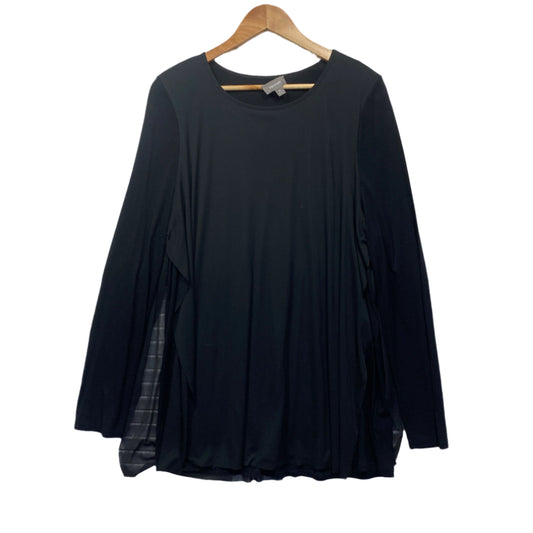 Sussan Top Size 16 XL Long Sleeve Black Sheer Overlay