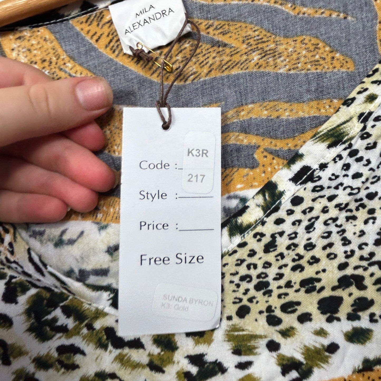 Mila Alexandra Animal Print Kaftan Top - One Size