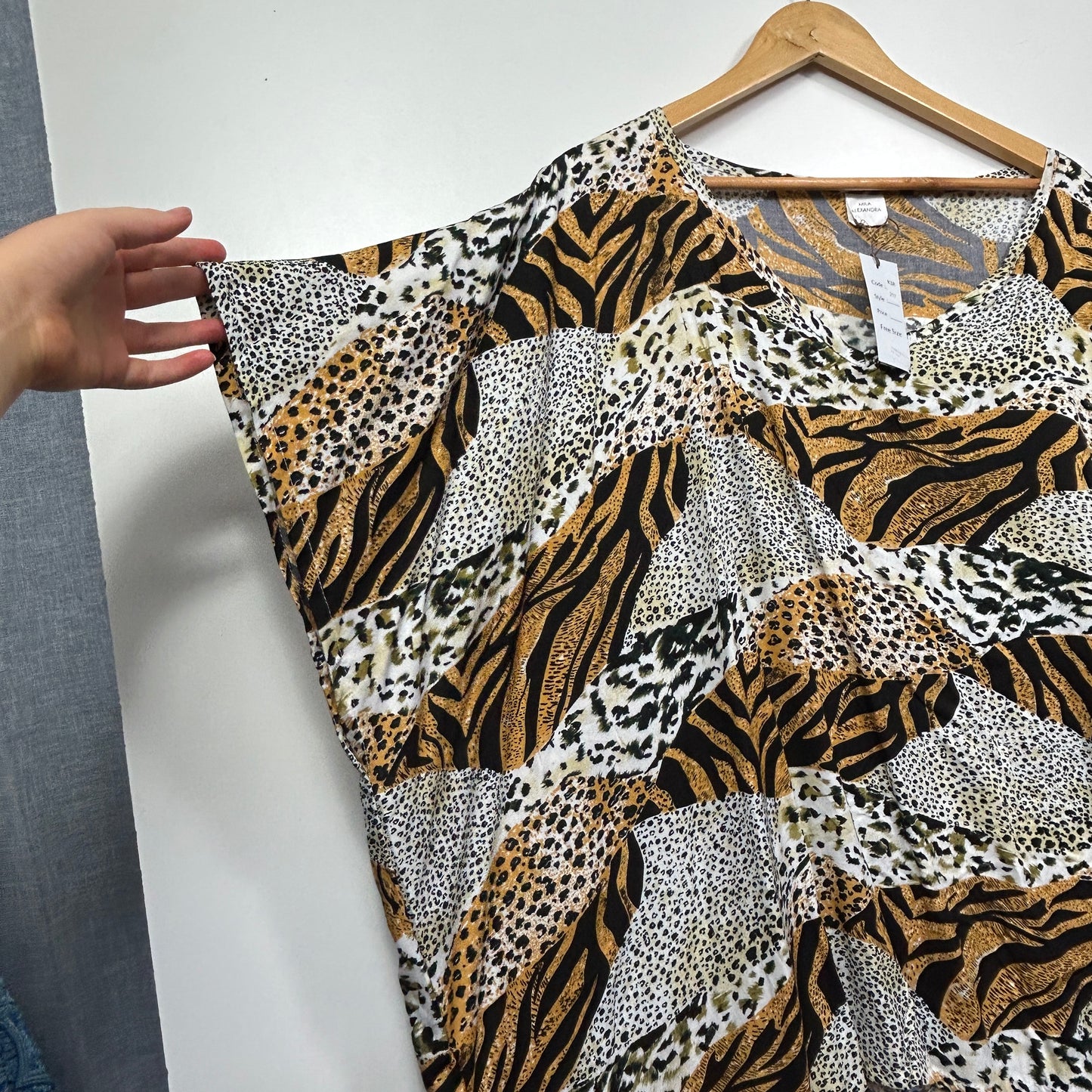 Mila Alexandra Animal Print Kaftan Top - One Size