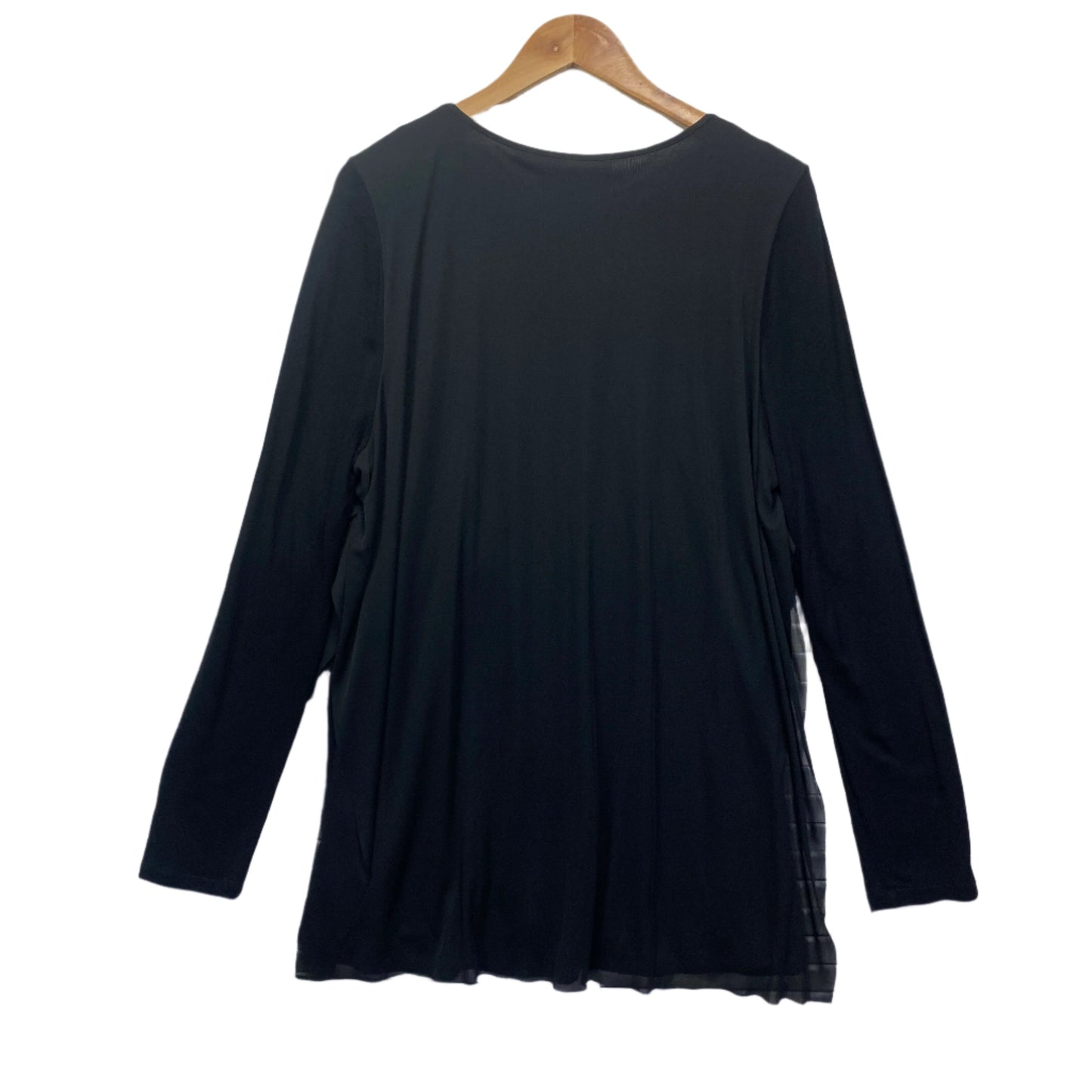 Sussan Top Size 16 XL Long Sleeve Black Sheer Overlay