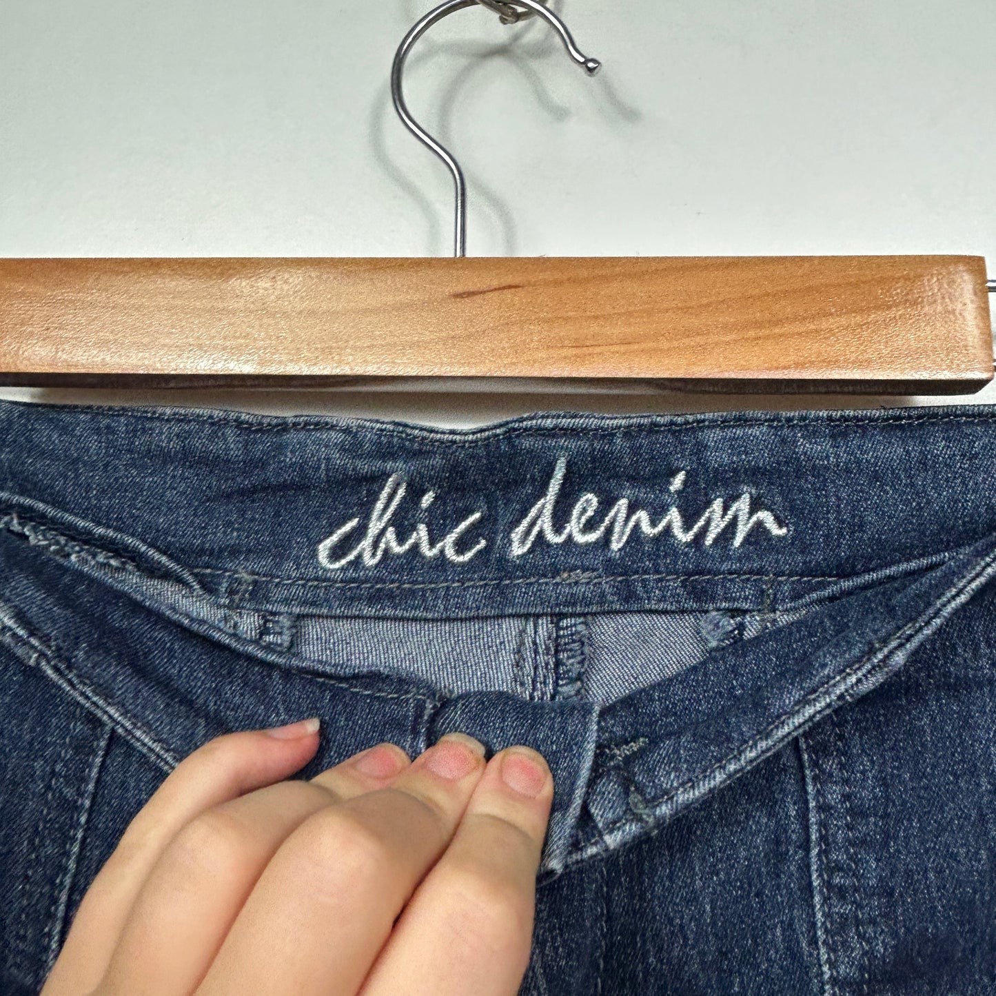 City Chic Denim Dark Wash Shorts with Pockets - Size 14?