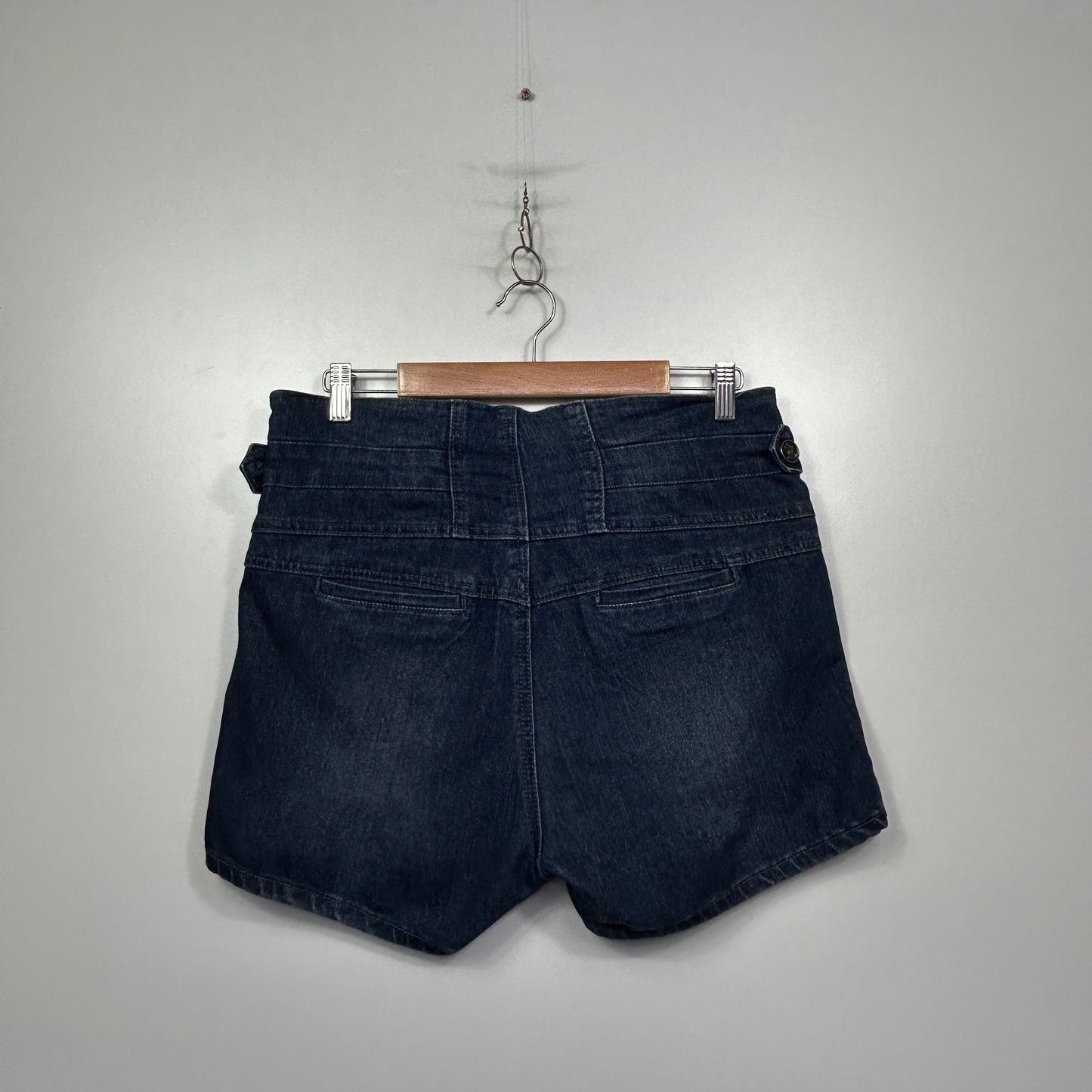 City Chic Denim Dark Wash Shorts with Pockets - Size 14?