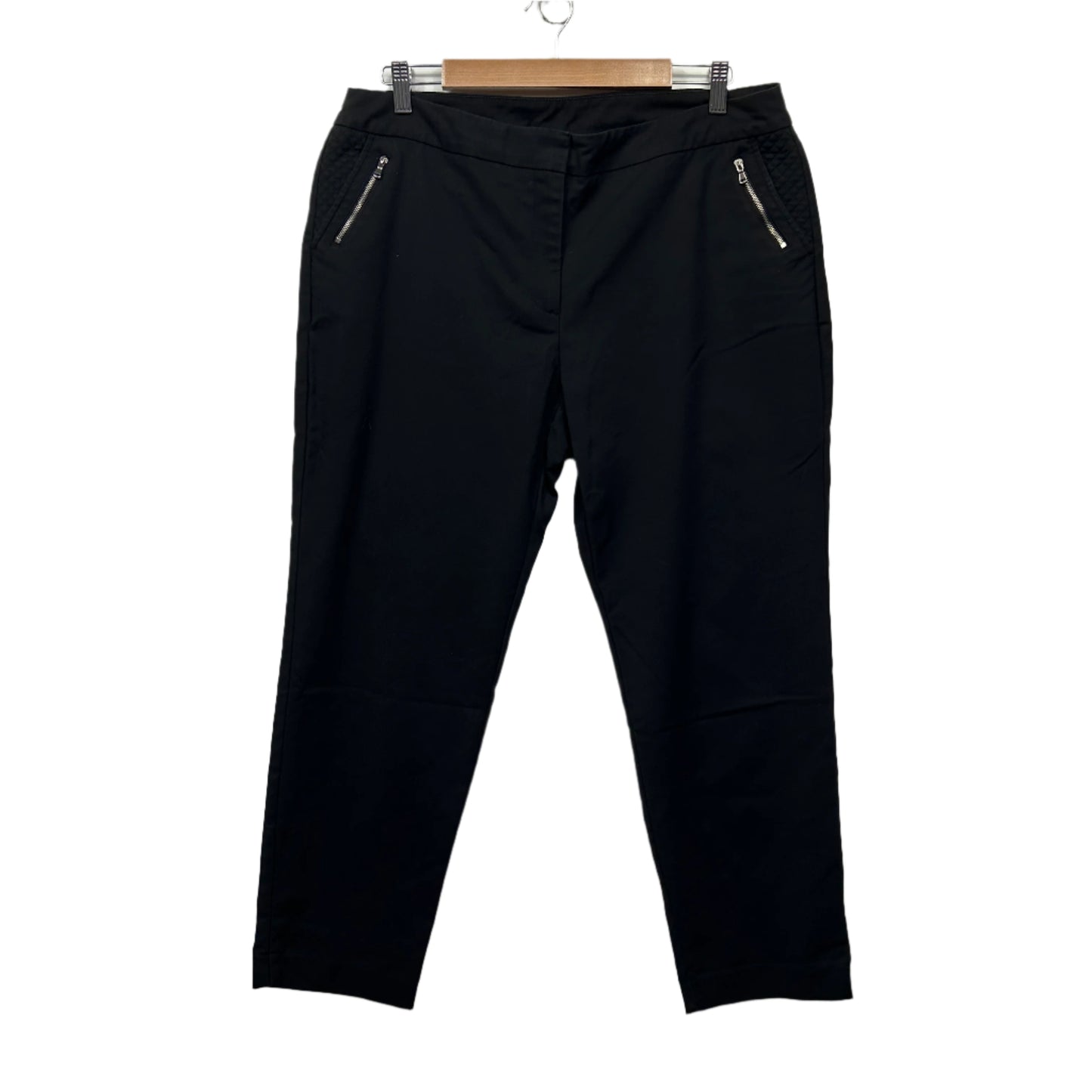 Suzanne Grae Pants Size 14 Black Pockets Cotton Blend