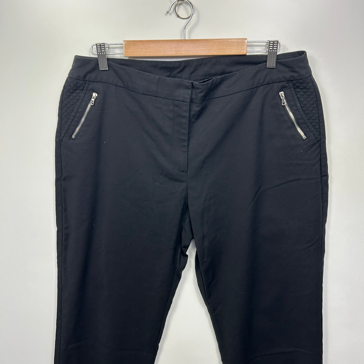 Suzanne Grae Pants Size 14 Black Pockets Cotton Blend