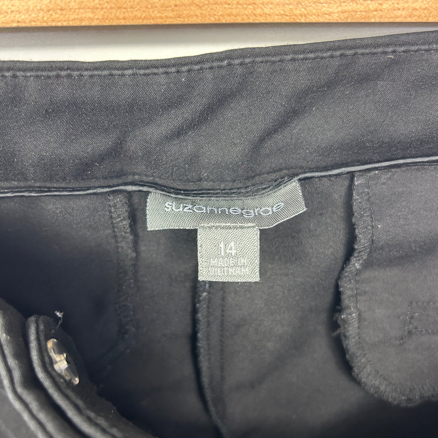 Suzanne Grae Pants Size 14 Black Pockets Cotton Blend