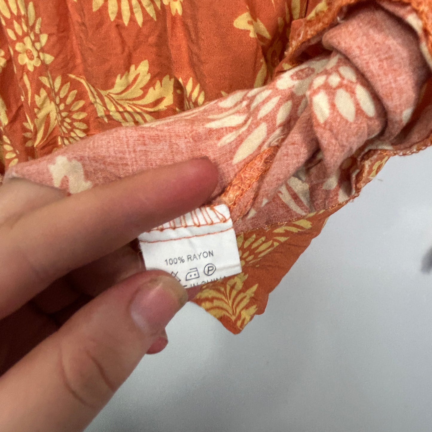 Jaase Coral Floral Boho Print Top - Size L