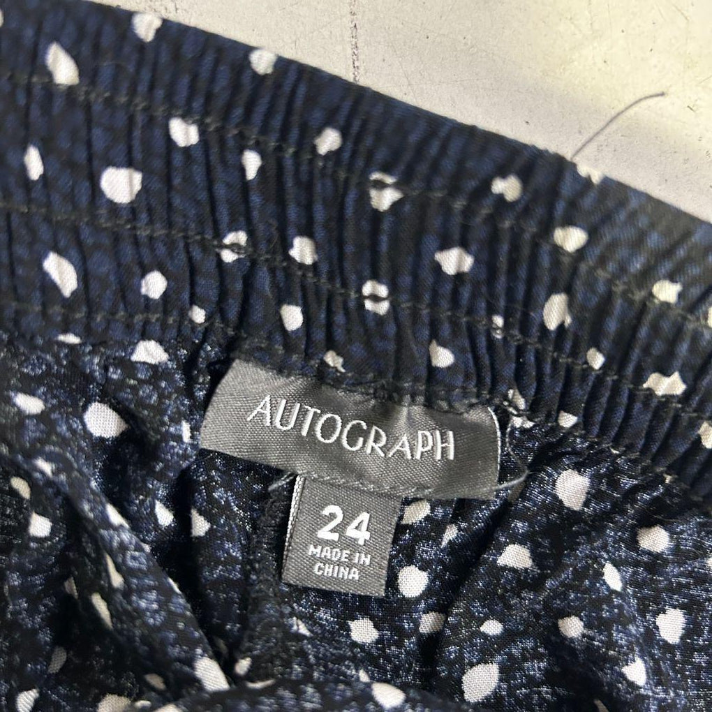 Autograph Navy Polka Dot Pants - Size 24