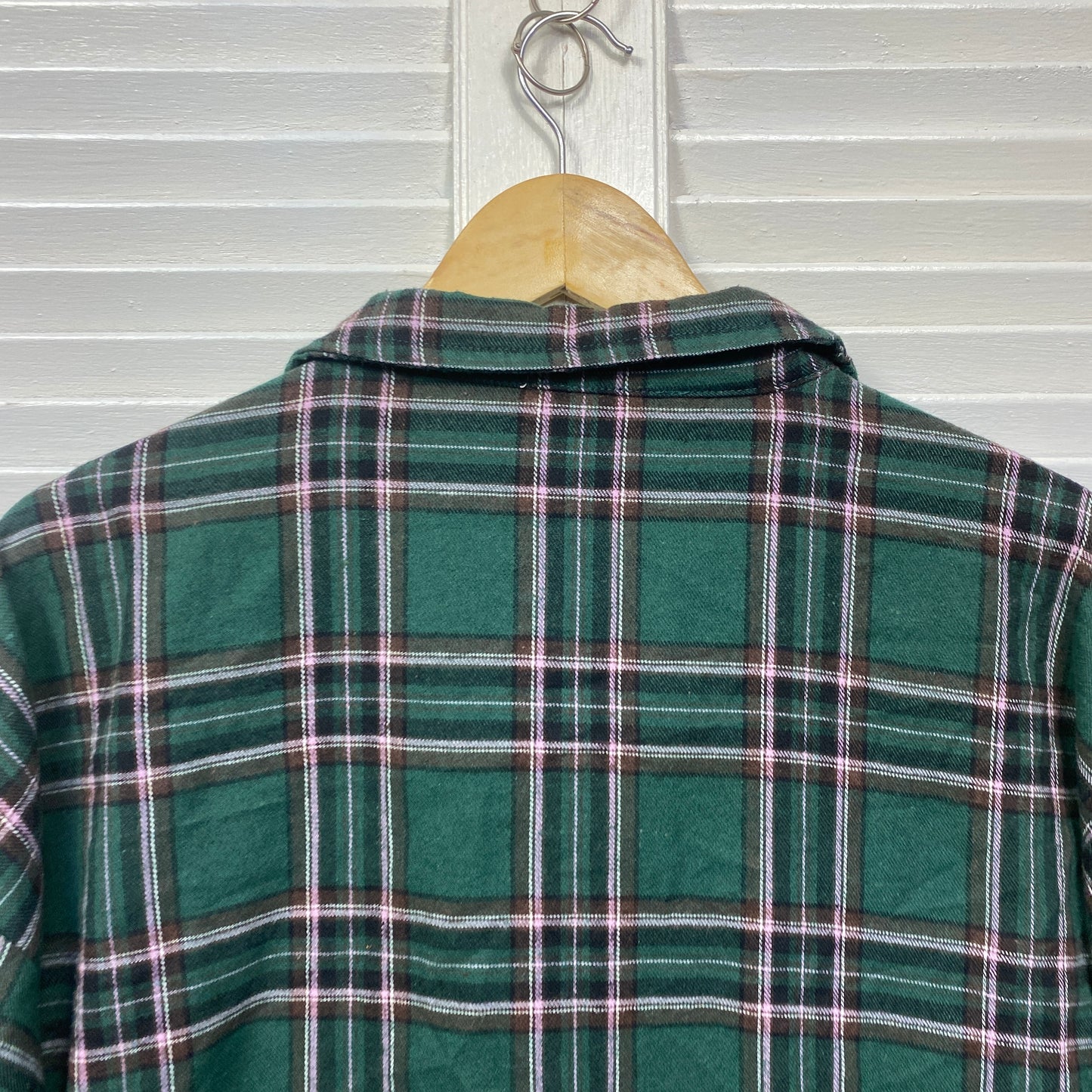 You + All Top Size 22 Long Sleeve Green Check Button Up