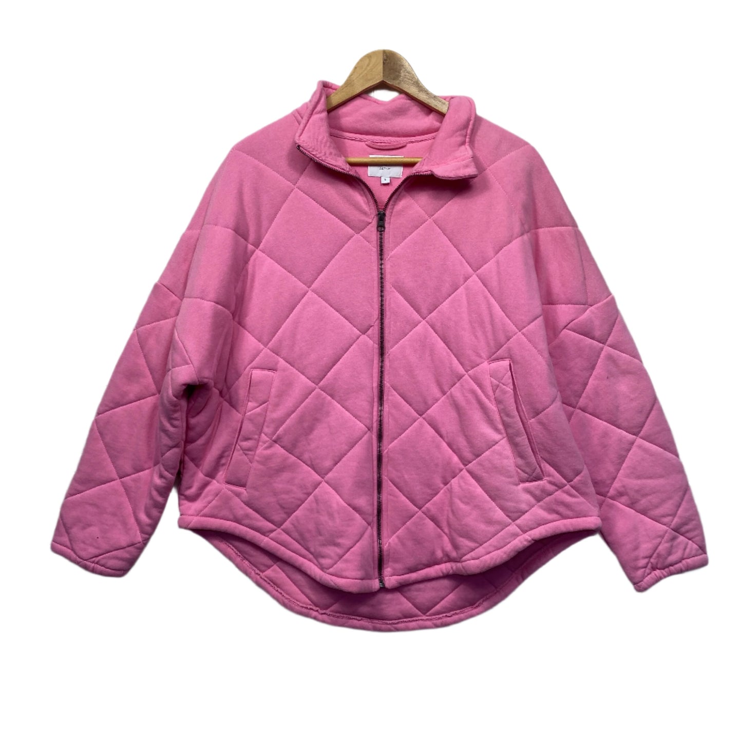 Target Quilted Jacket Size 14 Large Pink Zip Up Long Sleeve Pockets Activewear