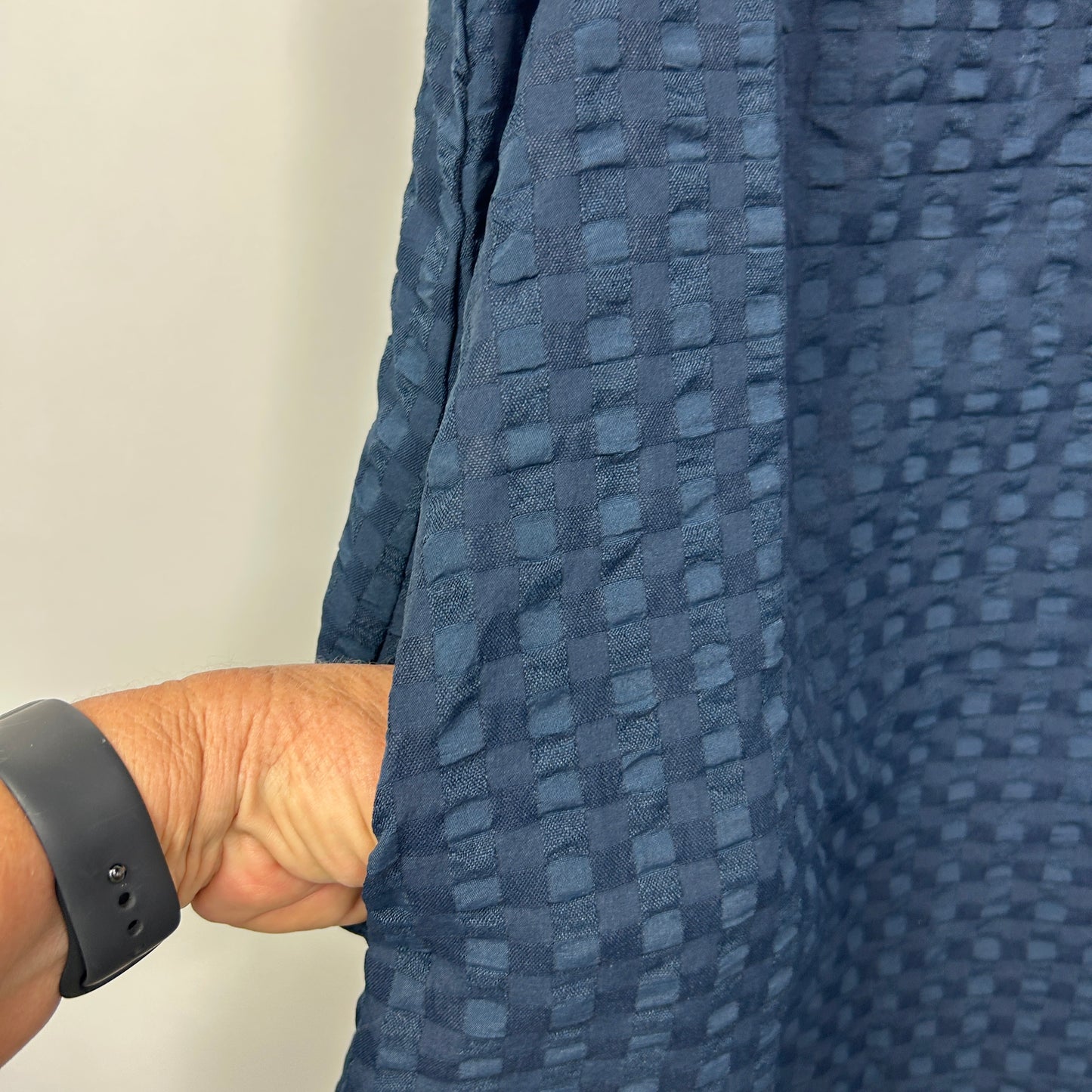 Emery Rose Navy Blue Textured Dress - Size 0XL