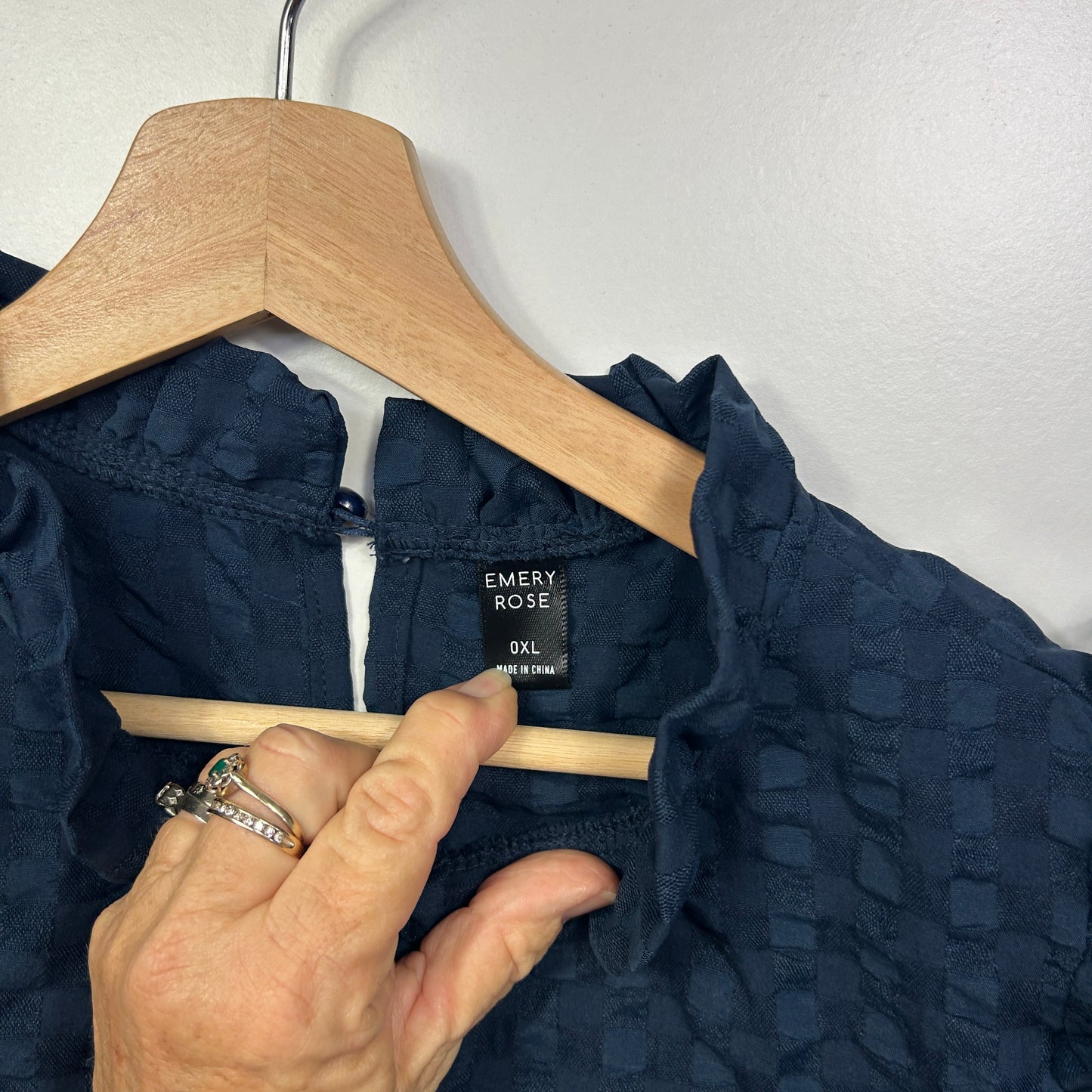 Emery Rose Navy Blue Textured Dress - Size 0XL