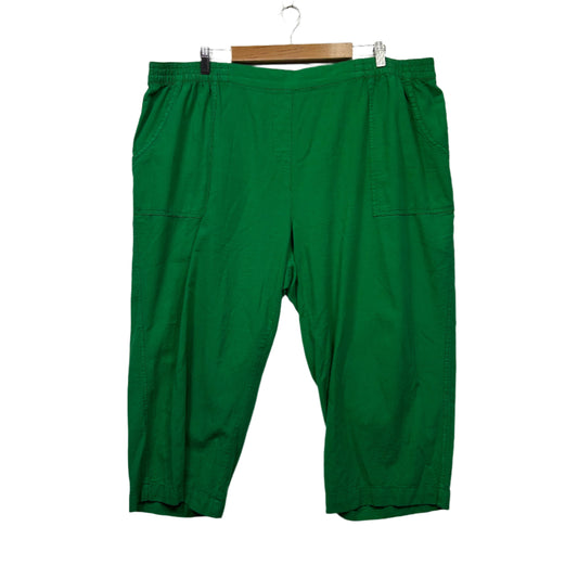 Millers Cropped Pants Size 22 Green Pockets 100% Cotton