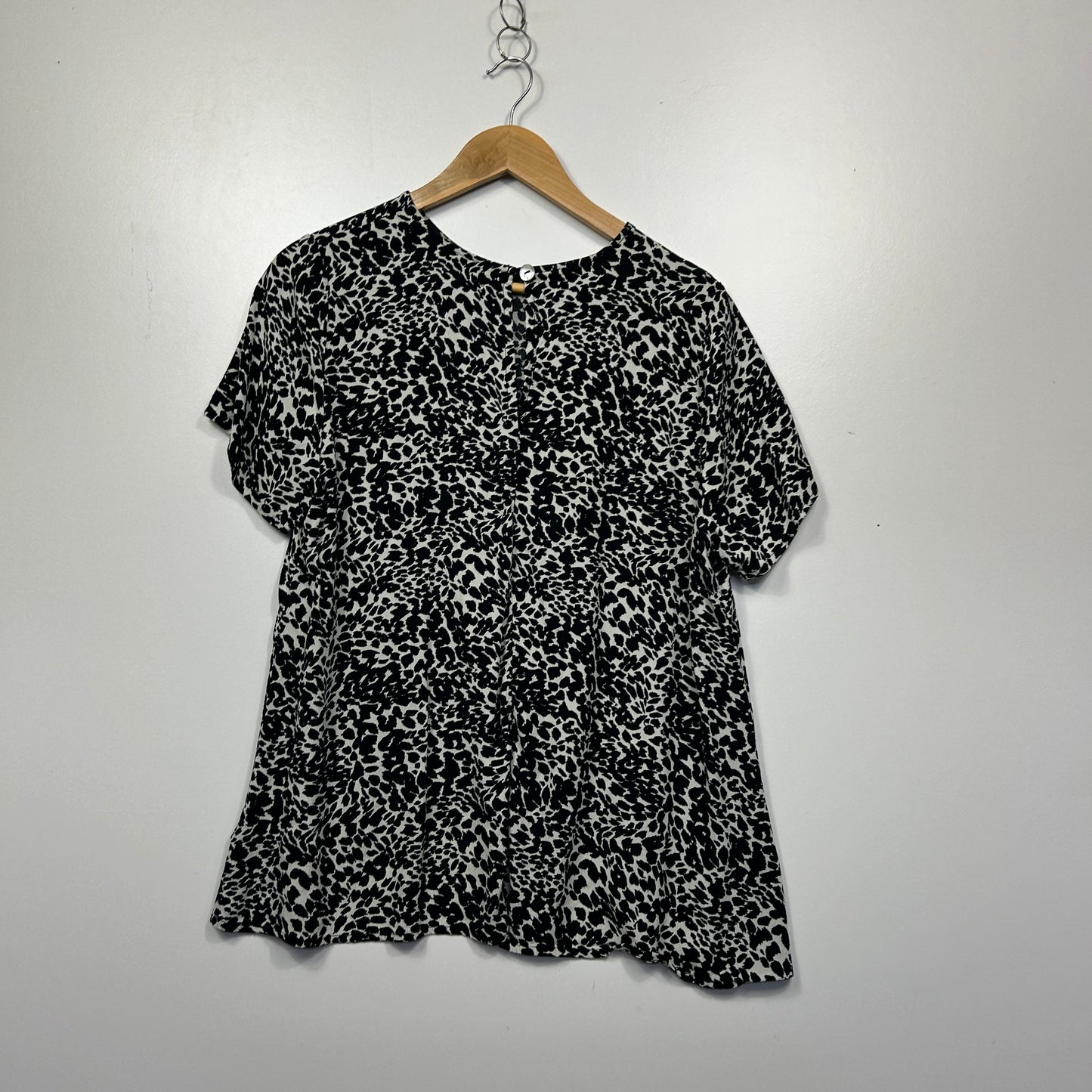 Mister Zimi Black and White Animal Print Top - Size 14