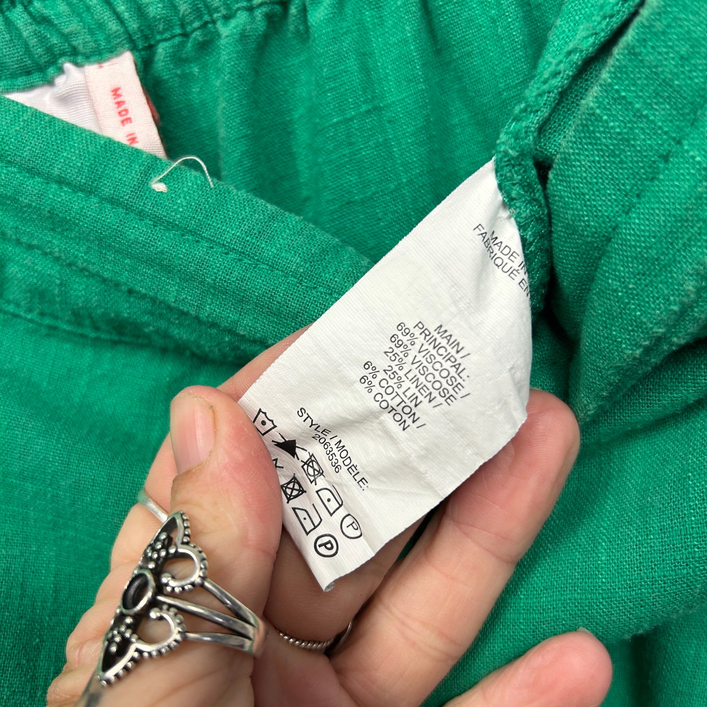 Millers Linen Blend Pants Size 18 Green Pockets