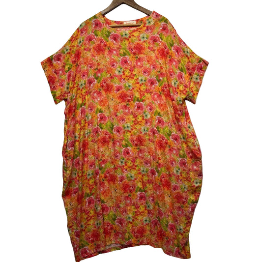 Breeze Multicoloured Floral Cotton Dress - One Size