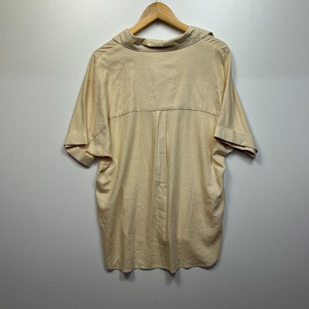 Bee Maddison Cream Linen Top - Size 14