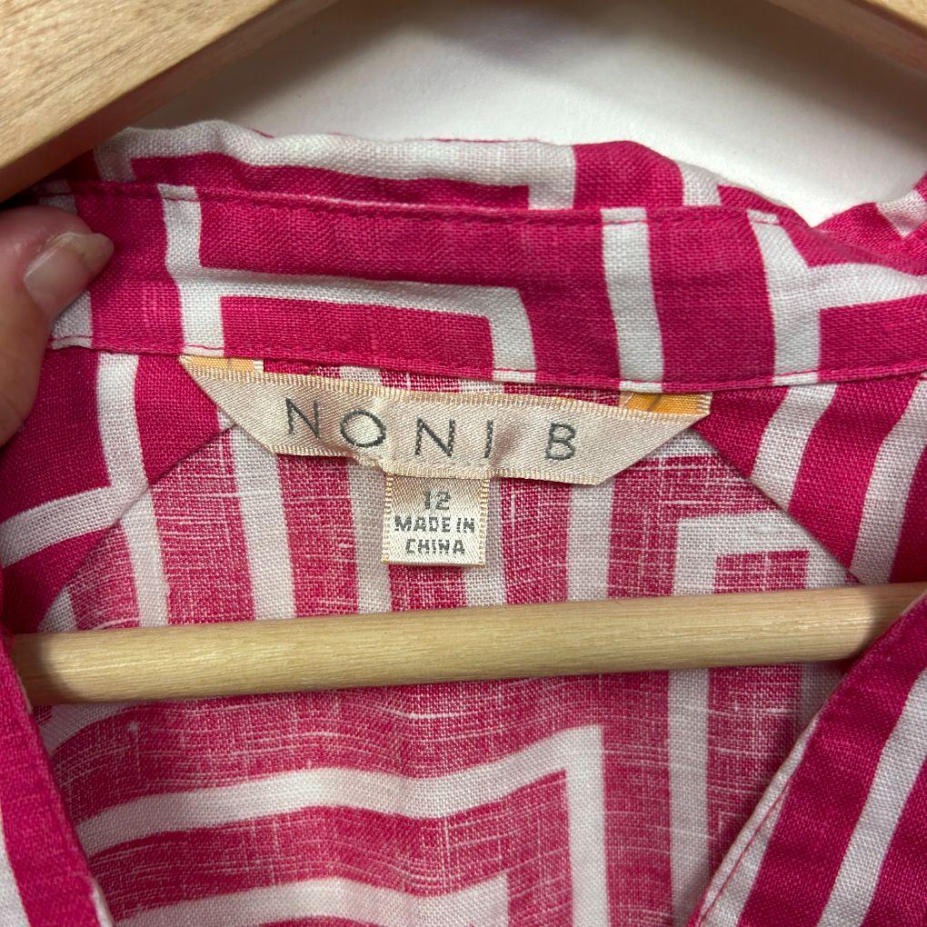Noni B Pink Linen Shirt - Size 12