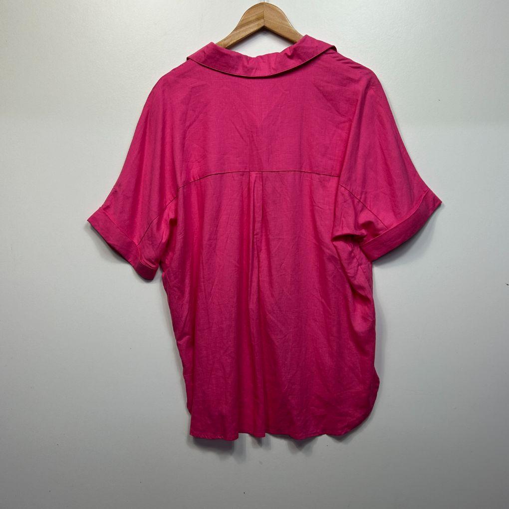 Bee Maddison Pink Linen Top - Size 14