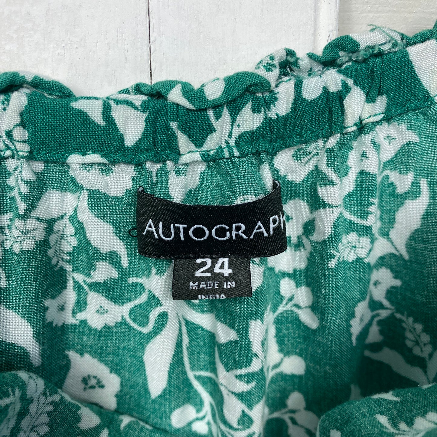 Autograph Tops Size  24 Plus Long Sleeve Green Viscose