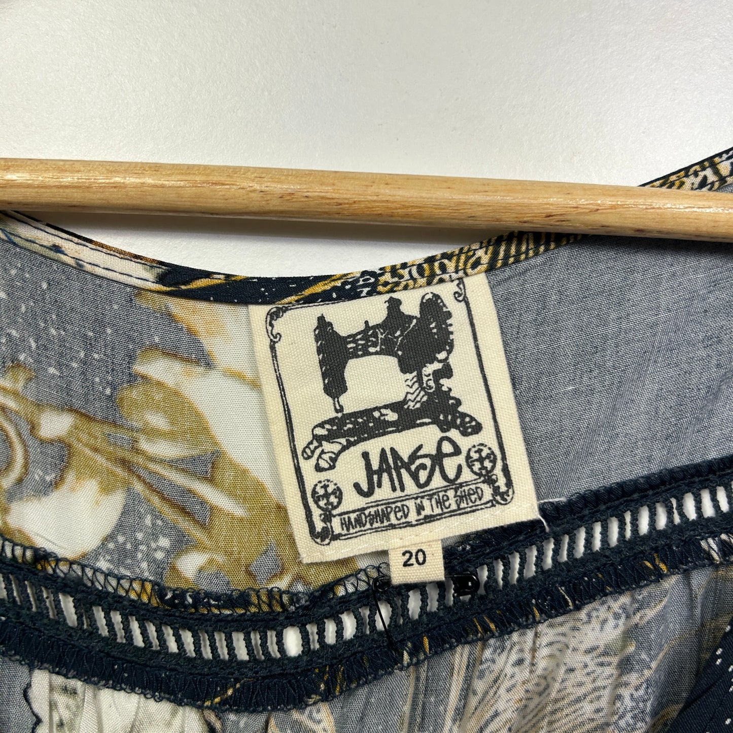 Jaase Navy Floral Print Boho Dress with Ruffle Hem - Size 20