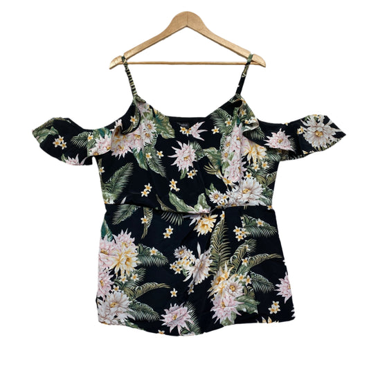 City Chic Tops Size 18 Plus Medium Cold Shoulder Floral