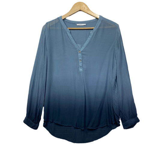 Regatta Top Size 16 Blue Ombre Long Sleeve Slightly Sheer