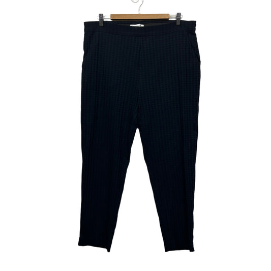 Preview Pants Size 16 Navy Black Houndstooth Check Pockets Pull On
